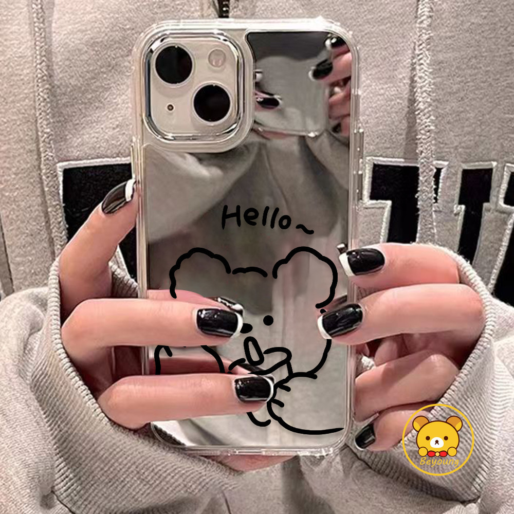 Ốp Gương Gấu Dễ Thương Cho Google Pixel 10 9 8 7 6 Pro 5 XL 4 9A 8A 7A 6A 5A 4A 3A 5G 4G Vỏ Mềm Trà Sữa Vỏ Điện Thoại Chống Sốc Mạ Điện