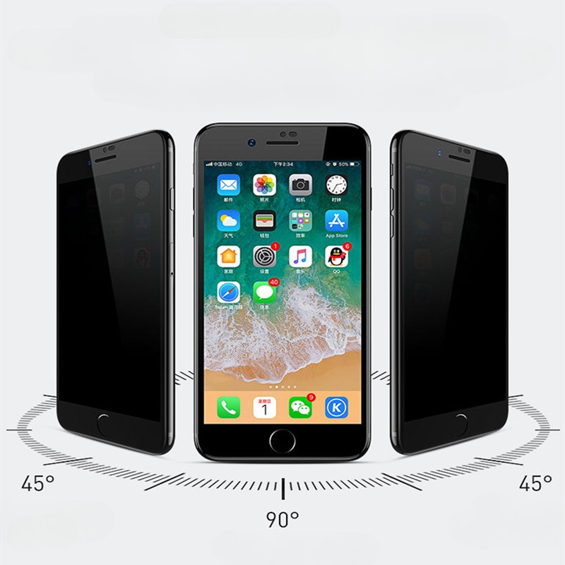 Iphone8 8Plus 7Plus 6Plus 6SPlus SE2022 SE2020 400D Chống Gián Điệp Riêng Tư Đen Trắng Cạnh Kính Cường Lực Phim Cho iPhone 8 7 6 6S Plus SE 2020 2022 Bảo Vệ Màn Hình Điện Thoại Chống Trầy Xước