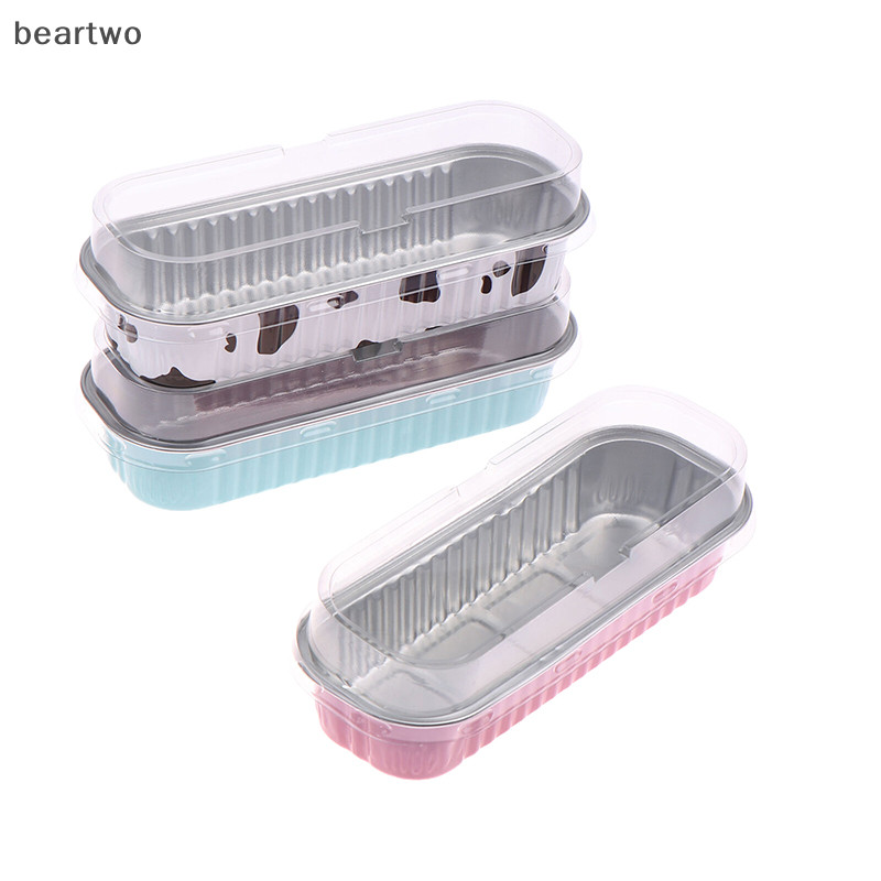 < Beartwo > 10 Cái Chảo Loaf Có / Không Nắp 6.8OZ Hình Chữ Nhật Lá Nhôm Nướng Chảo Có Thể Tái Sử Dụng Đẹp Muffin Tins Hộp Đựng Bánh Mì