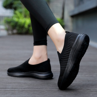 35-42size Giày Nữ Co Giãn Flyknit Slip-On Giày Thể Thao Giày Thể Thao Thường Ngày Miễn Phí Vận Chuyển