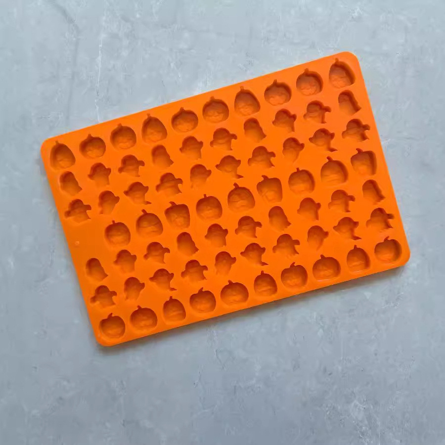 77 Khoang Ma Bí Ngô Khuôn Silicon Halloween Series Silicone Miếng Lót Bánh Fondant Cookie Cắt Sáng Tạo Khuôn Socola Làm Đá DIY Khuôn Nướng Bánh----