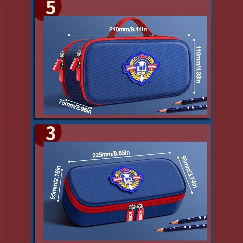 Bút chì HIGHVIEWLS, Túi đựng bút chống nước bằng vải Canvas, Túi văn phòng phẩm dung tích lớn phong cách Anh Quốc Quà tặng