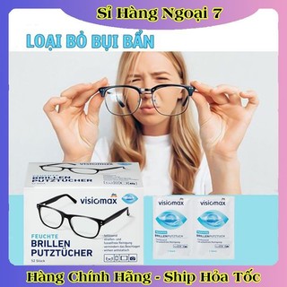 Giấy lau kính mắt Visiomax hộp 52 tờ chống mờ, bám hơi nước, làm sạch kính của Đức