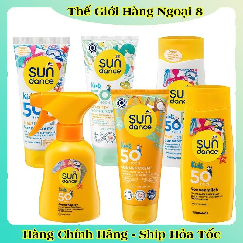 Kem chống nắng cho bé Sundance Kids SPF 50 an toàn với trẻ sơ sinh của Đức -Date mới Đủ Bill