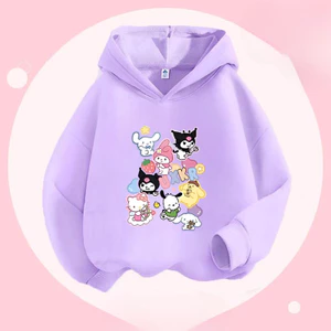 Kuromi Cinnamoroll Áo có mũ trùm đầu thanh niên với nhân vật hoạt hình Anime đáng yêu và lớp lót lông cừu ấm cúng