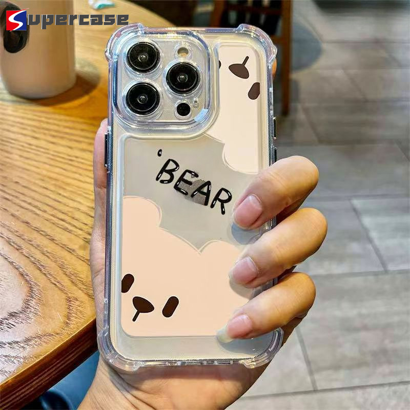 Phim Hoạt Hình Gấu Trong Suốt Cho Realme 16 15T 15 P4 Power Narzo Power 90X 90 80 Lite Note 80 70T C85 C83 C71 C75 C75X C67 Neo8 7 Turbo GT8 7 Pro 5G 4G Vỏ Điện Thoại Mềm Vỏ Dễ Thương