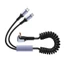 Cáp sạc xe hơi MicroUSB Type C 2 trong 1 BTM có cáp dữ liệu sạc lò xo co giãn cho nhiều thiết bị