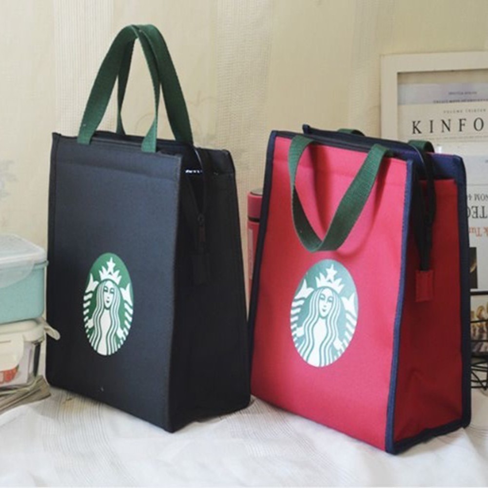 < Cosyh > Dành cho starbucks Túi Bento Nhật Bản Tote Túi Cơm Trưa Cách Nhiệt Lớn