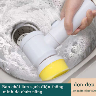 Bàn chải làm sạch điện thông minh chống nước cầm tay không dây đa chức năng làm sạch gia dụng