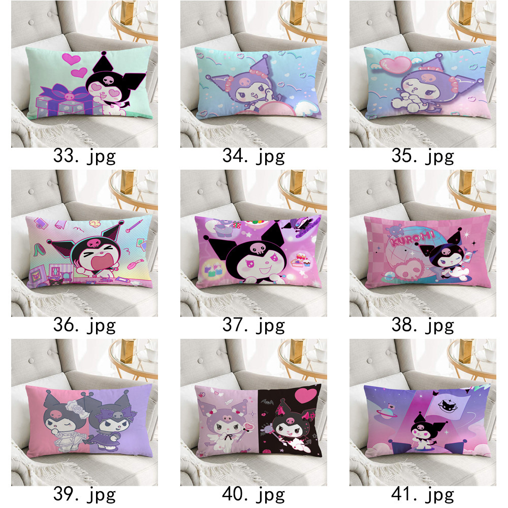 Vỏ gối hình chữ nhật Sanrio Kuromi Vỏ gối Polyester in một mặt (Không có lõi)
