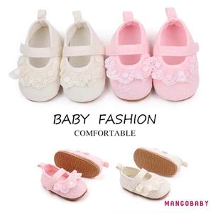 Mg-baby Girls Flats Ruffle Ren Đầm Công Chúa Giày Chống Trơn Trượt Nôi Giày Thể Thao Cho Trẻ Sơ Sinh
