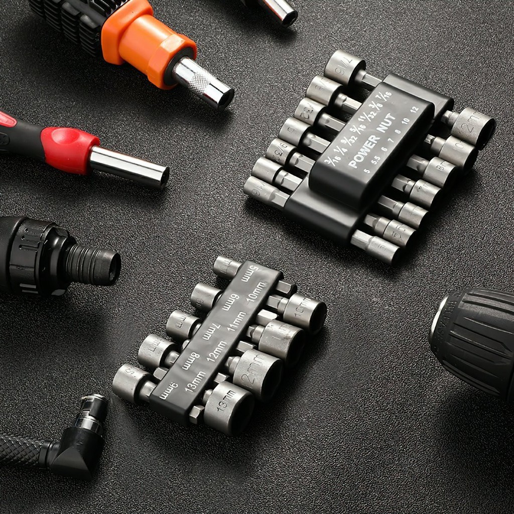 Bộ 14 Khẩu Tuýp Vặn Ốc VITO Lục Giác Gắn Máy Khoan 14 Đầu Vít Bắn Tôn FE123
