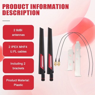 2X8Dbi Dual Band M.2 MHF4 U.Fl Cable sang RP-SMA Pigtail WiFi Ăng-ten cho AX210 AX200 9260 9560 NGFF Card