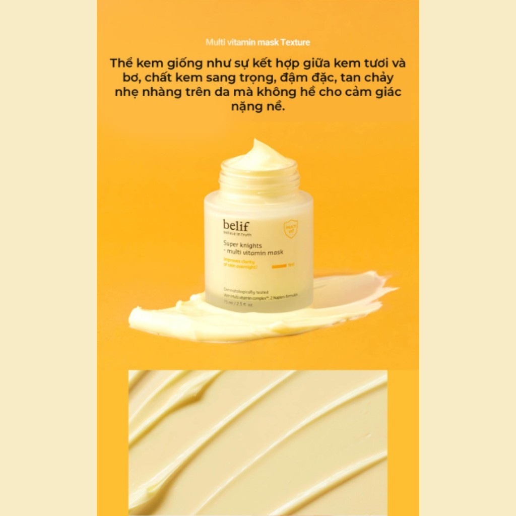 Mặt nạ ngủ belif Multi Vitamin Mask 75ml dưỡng ẩm và phục hồi da chuyên sâu IS78