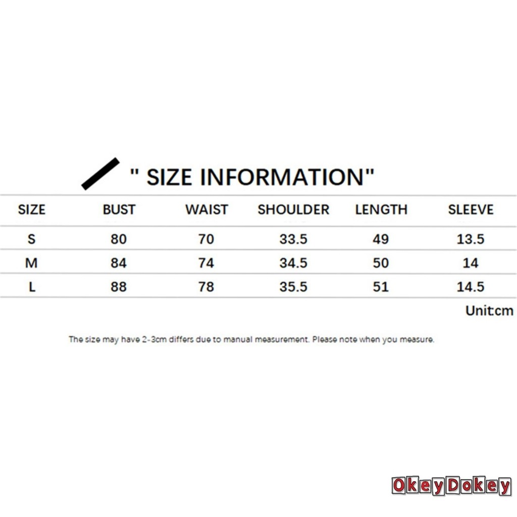 Okdk-áo thun cổ tròn tay ngắn dành cho nữ Slim-fit Màu sắc tương phản Áo chui đầu cổ tròn in hoa