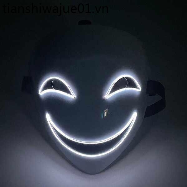 Glowing Dark Leeches Shadow Yin Mask Full Face Grimace Clown Nhựa Black ...