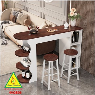 Quầy bar mini kiêm vách ngăn phòng khách nhà bếp 4VQB06 ( Không ghế )- NỘI THẤT LẮP RÁP VIENDONGADV