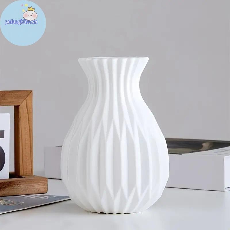 Pufangbliss 1 Chiếc Bình Hoa Bắc Âu Giả Gốm Nhựa Hoa Bình Hoa Phòng Khách Để Bàn Trang Trí Đám Cưới Trung Tâm Sắp Xếp VN