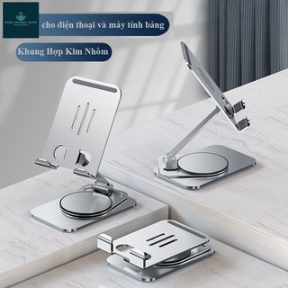 Giá đỡ điện thoại xoay 360 độ, lót chống trượt, hợp kim bền và nhỏ gọn, tiện lợi mọi lúc mọi nơi.