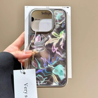 Viền mạ điện nâng cao Vỏ điện thoại gợn nước iPhone16 15 14 13 12 11 Pro Max Bảo vệ camera chống sốc chống rơi Vỏ lưng cứng mờ