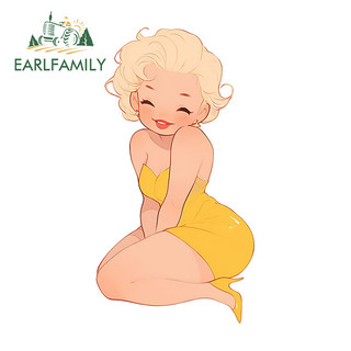 EARLFAMILY 13cm Marilyn Monroe Phim Hoạt Hình Dán Xe Hơi Sáng Tạo Chống Thấm Nước JDM Vinyl Đề Can Thích Hợp Cho Laptop Xe Máy Kính Chắn Gió Ván Trượt