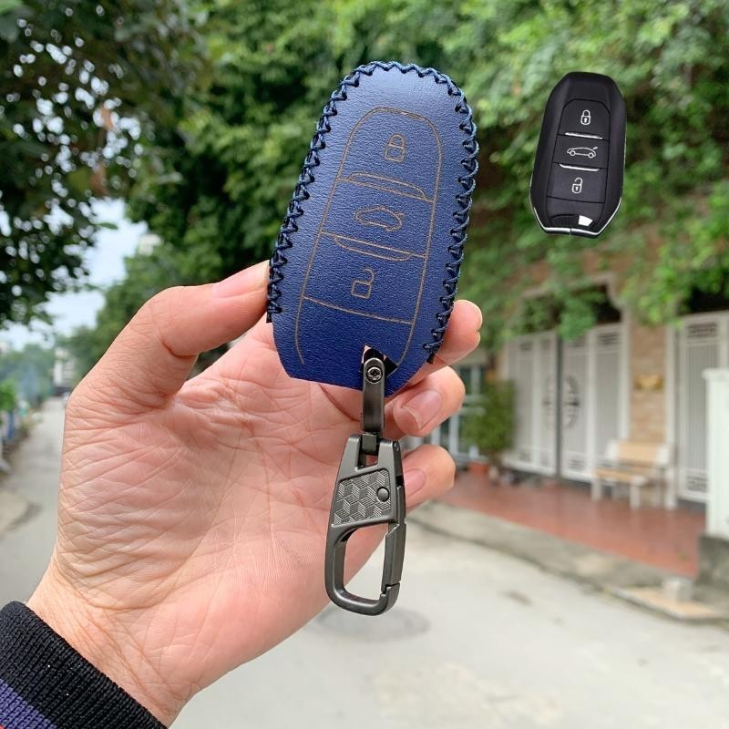 Bao Da Chìa Khoá Peugeot 3008, 5008, 2008 mơi nhất hiện nay handmade da thật