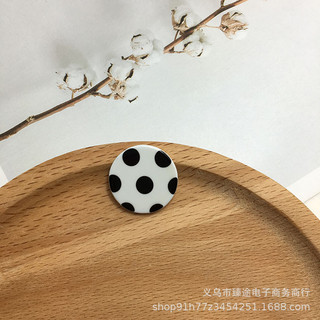 Phụ kiện acrylic tròn hình học họa tiết chấm bi đen trắng, bông tai DIY, khuyên tai bán buôn
