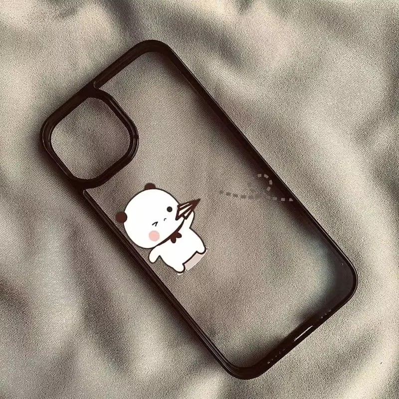 Ốp điện thoại cặp đôi hoạt hình dễ thương Bubu Dudu cho iPhone 16 15 Pro Max 11 13 14 12 Pro 16e iPhone 7 8 Plus XS X XR SE2022 Vỏ chống sốc cứng trong suốt đáng yêu
