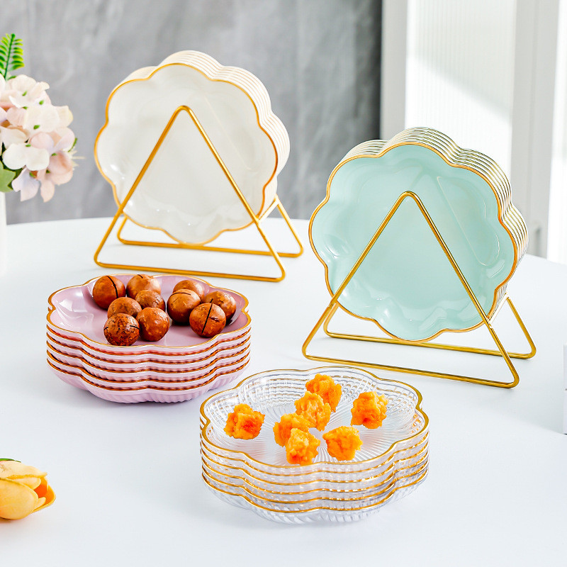 1 / 4 Miếng Ánh Sáng Sang Trọng Hình Hoa Dim Sum Món Ăn Xương Nhựa Đĩa Đĩa Ăn Nhẹ Đĩa Rác Thực Phẩm Đĩa Bánh Đĩa Trái Cây Đĩa Gia Vị Đĩa Bữa Ăn Đĩa Xương Khay Đựng Rác