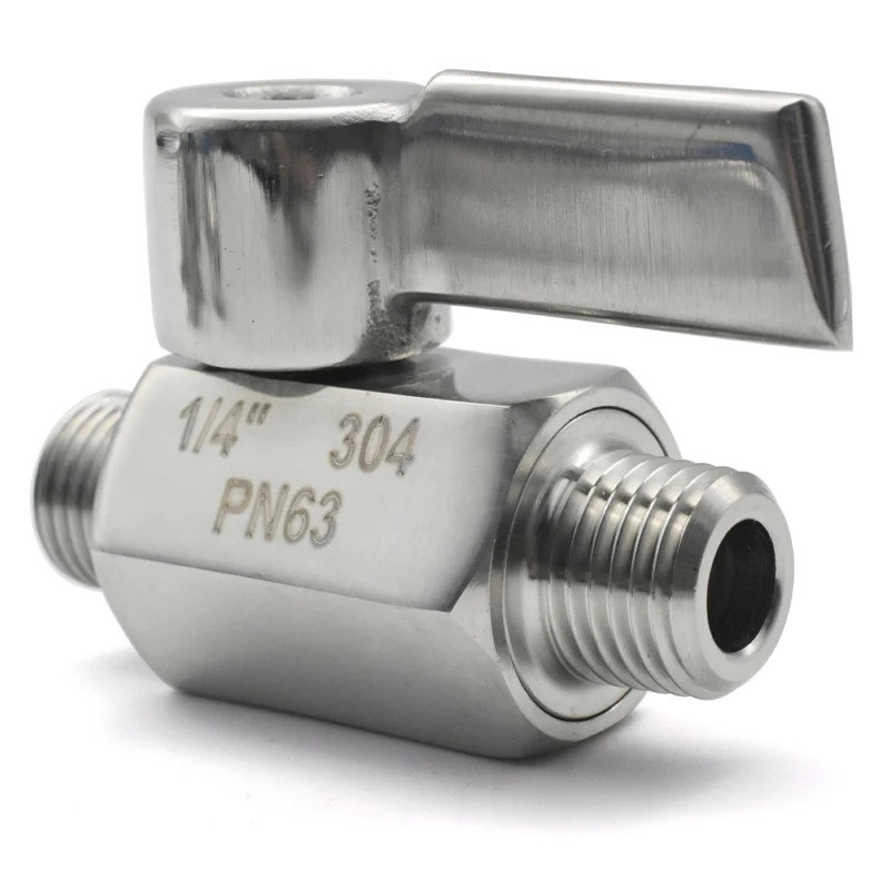Van bi Mini 304 Vệ sinh cấp 1 / 8 1 / 4 3 / 8 1 / 2 3 / 4 BSP NPT Tay ...