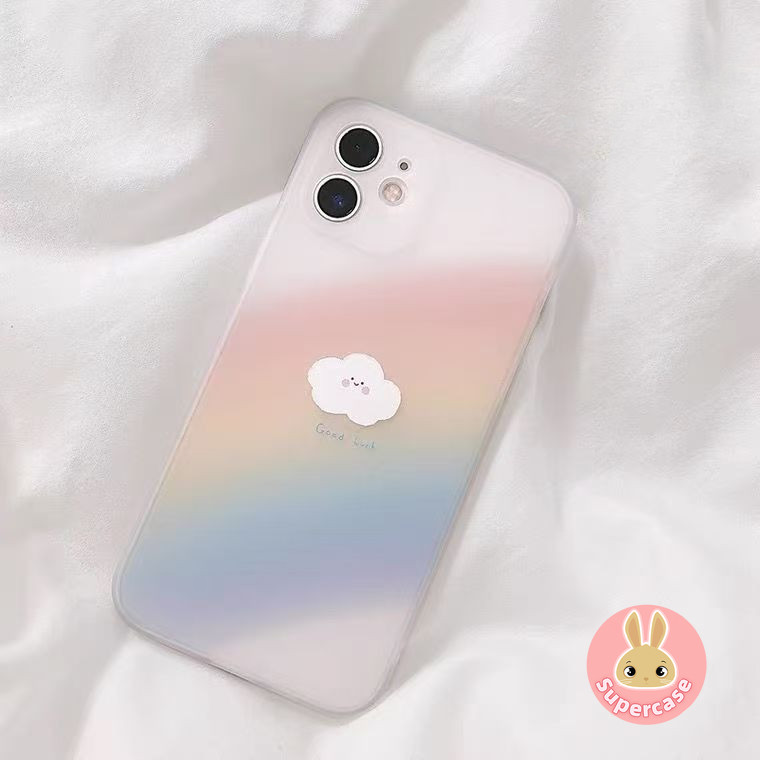 Ốp Điện Thoại Mờ Cầu Vồng Cho iPhone 16E 16 Pro Max 15 14 Plus 13 12 Mini 11 Pro Max XR XS Max X 8 7 6 6s Plus 5 5S SE3 SE2 SE1 Vỏ Bọc Tản Nhiệt Mềm Dễ Thương