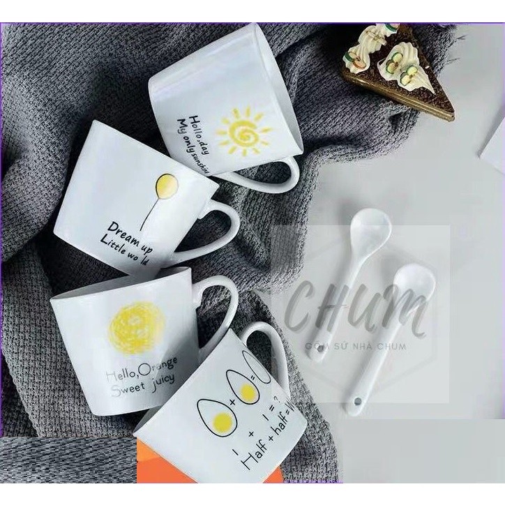 Cốc trà , cà phê gốm sứ ly sứ (Kèm hộp+thìa)  NHIỀU MẪU đa dạng KÈM THÌA pha trà pha cafe