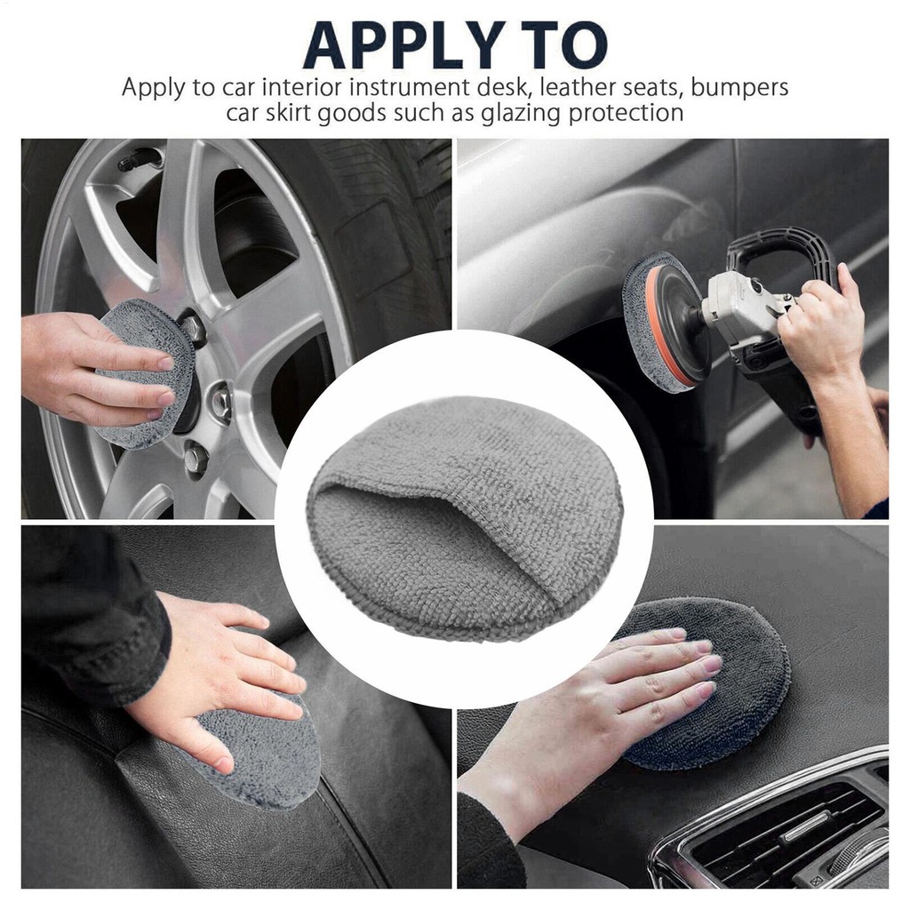 Miếng dán bôi bọt biển sợi nhỏ 5 inch dành cho máy đánh bóng ô tô Máy làm sạch sáp Ba Lan có túi chống trượt Thiết kế tiện dụng pomervn