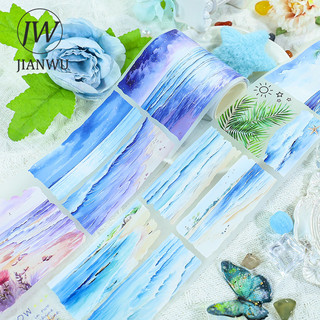 JIANWU 70mm * 200cm Sương Cát Biển Chọn Series Vintage Biển Bãi Biển Phong Cảnh Chất Liệu Cắt Băng PET Tạp Chí Sáng Tạo Văn Phòng Phẩm