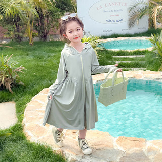 Áo khoác chống nắng dài vừa phải cho trẻ em mùa hè-Áo chống tia cực tím nhẹ thoáng khí cho bé gái