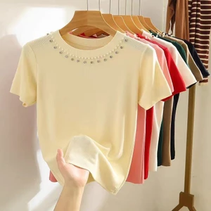 Mẫu áo thun dáng rộng mỏng nhẹ dành cho nữ, phong cách Hàn Quốc
