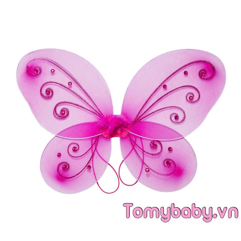 Trẻ Em Bé Gái Cổ Tích Bướm Chống Đỡ Có Thể Gập Lại Kim Cương Giả Quần Áo Phụ Kiện Cho Tiệc Sinh Nhật Halloween