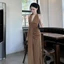 Đầm dạ hội xẻ chân chất vải thun ướt hai lớp co giãn 4 chiều Nữ Voi