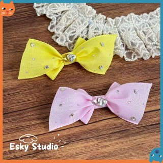Kẹp Tóc Nơ Handmade Với Kim Cương Giả Cho Chó Nhẹ Nhàng Thú Cưng Phụ Kiện Tóc Cho Maltese Yorkie Bichon Đạo Cụ Chụp Ảnh