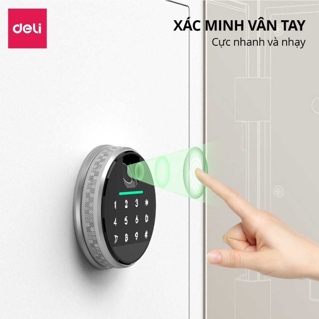 Két Sắt Chính Hãng Deli ET634 Két Sắt Vân Tay Thông Minh 2 Màu Trắng Đen Két Sắt Chống Cháy An Toàn