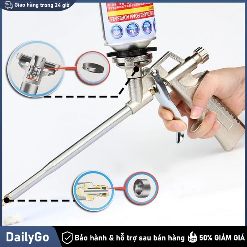 Súng bắn foam cao cấp – Thiết kế chuẩn, dùng với keo bọt nở 750ml tiện lợi, dễ thao tác