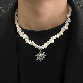 Vòng cổ đá tự nhiên cá tính, style retro với hạt xương đòn - Phụ kiện thời trang dành cho cả nam và nữ