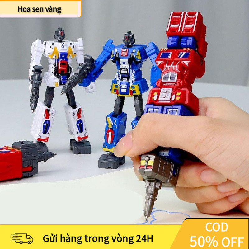 【24H】 Bút Bi Robot Thời Trang Cho Trẻ Em – Đồ Chơi Biến Hình Ngộ Nghĩnh, Chống Mài Mòn, Viết Mực Mượt Mà