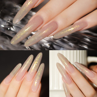 XEIJAYI Shimmering Sand Gold Nail Gel Fine Sparkling Star Sand Powder Sequin Phototherapy Keo Nail Art Làm móng tay cho tiệm làm móng tay