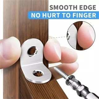 Nẹp góc hình chữ L bằng thép không gỉ - Giá đỡ góc phải 90 độ có vít - dành cho kệ gỗ, ghế, bàn, 10 / 20 / 30 / 50 bộ