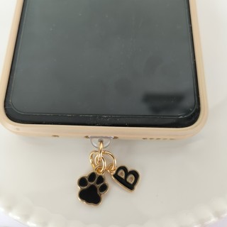1 PC Mèo Đen Móng Vuốt Động Vật Chân Và Chữ Cái Điện Thoại Bụi Cắm Cho iPhone / Type-C Cổng Chống Bụi Chặn