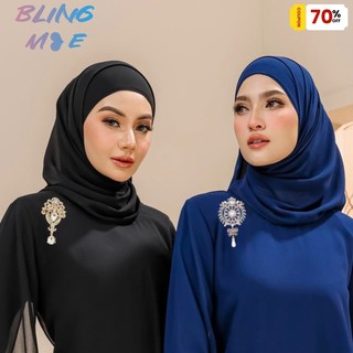 Trâm cài lớn với thổ cẩm pin hoa giọt nước và kẻ sọc kim cương sang trọng, trang trí hợp kim pha lê