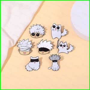 HT3 Jujutsu Kaisen Anime Huy Hiệu Kim Loại Thổ Cẩm Túi Mặt Dây Chuyền Pin Gojo Satoru Phụ Kiện Thời Trang Quà Tặng TH3