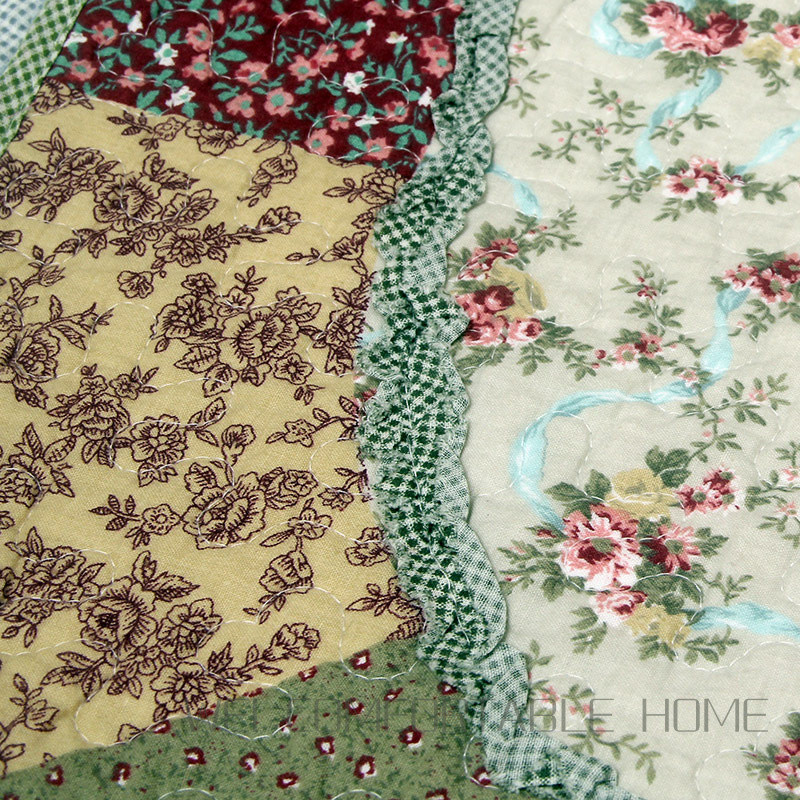 Thảm trải sàn hình bầu dục Quilted vải cotton có thể giặt, chống trượt, dùng cho phòng ngủ và cửa nhà bếp