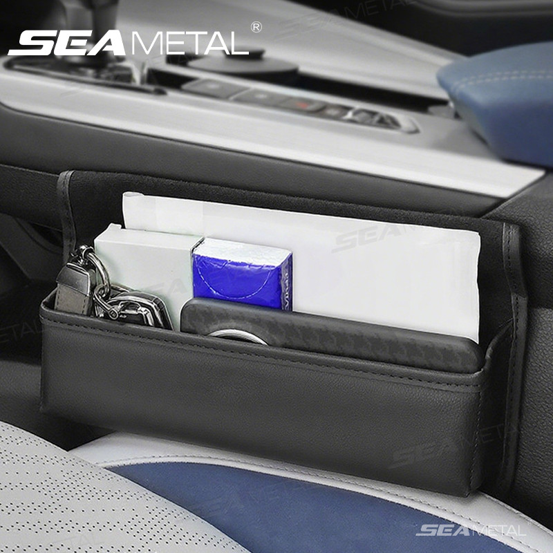 Túi đựng đồ ghế ô tô SEAMETAL Túi đựng đồ da có khe hở ở ghế ô tô Hộp đựng đồ ô tô có khe hở
